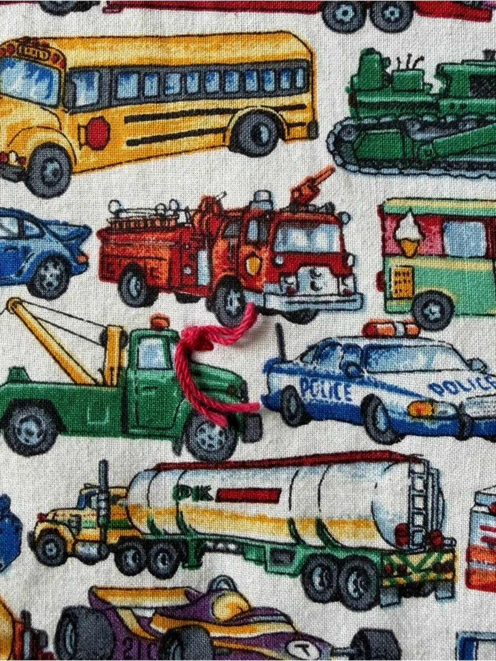 Handmade Kids Vehicle Patchwork Quilt - Yellow & Blue